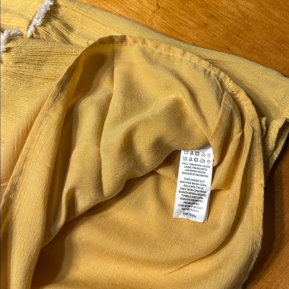 Joie Dress Yellow Embroidered Tiered Sleeveless Maxi Dress Boho Cottagecore - Picture 9 of 9